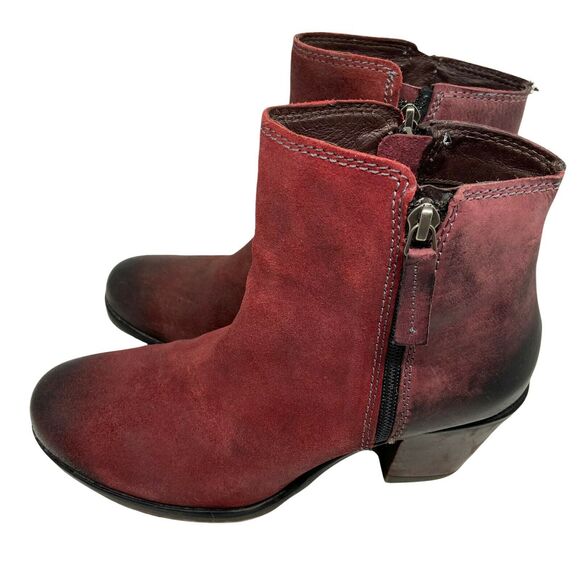 Roan Ankle Booties Womens Lina F858020 Red Burgundy Round Toe Western Size 9.5 - Picture 2 of 12